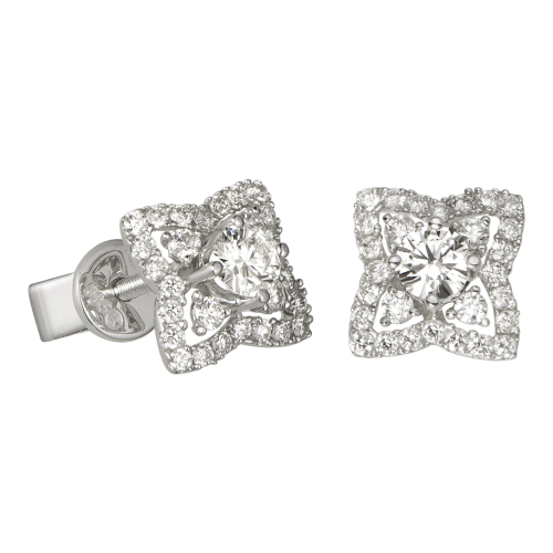 Hoa tai Sora Grace & Pearl – Hoa Tai Đính Đá Vuông Xoay Thanh Lịch