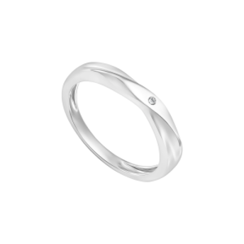 Nhẫn Cưới  Vàng Trắng 14K Đính Kim Cương